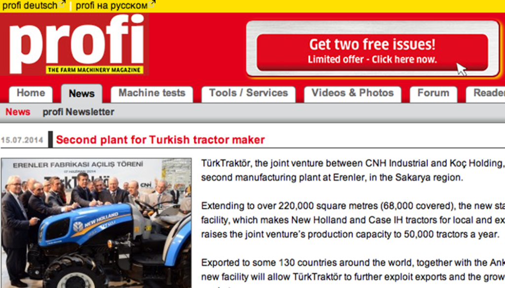Ny stor traktorfabrik klar i Turkiet