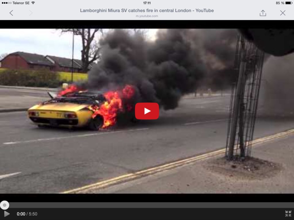 Lamborghinin brinner mitt i London!