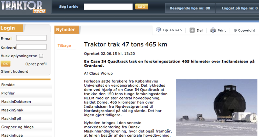 Quadtracen drog 150 ton över Grönlandsisen